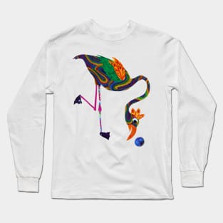 Colorful Bird with Ball Long Sleeve T-Shirt